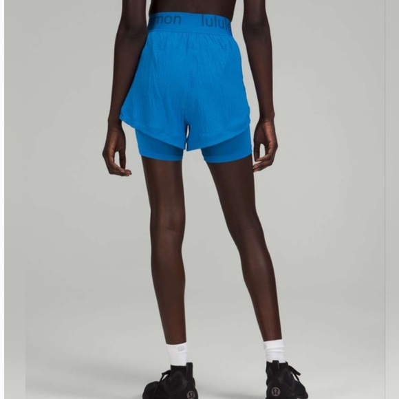 LULULEMON Logo Waistband High-Rise Training Short Poolside - Picture 5 of 14